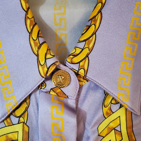 Versace Chain Print Silk-Blend Shirt - Picture 15 of 16